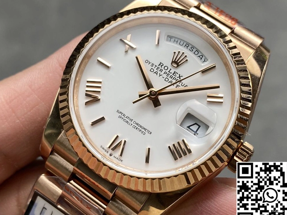 Date Rose Day M128235 Factory Dial Rolex White Gold v5 Tungsten Steel 36mm QF 0924